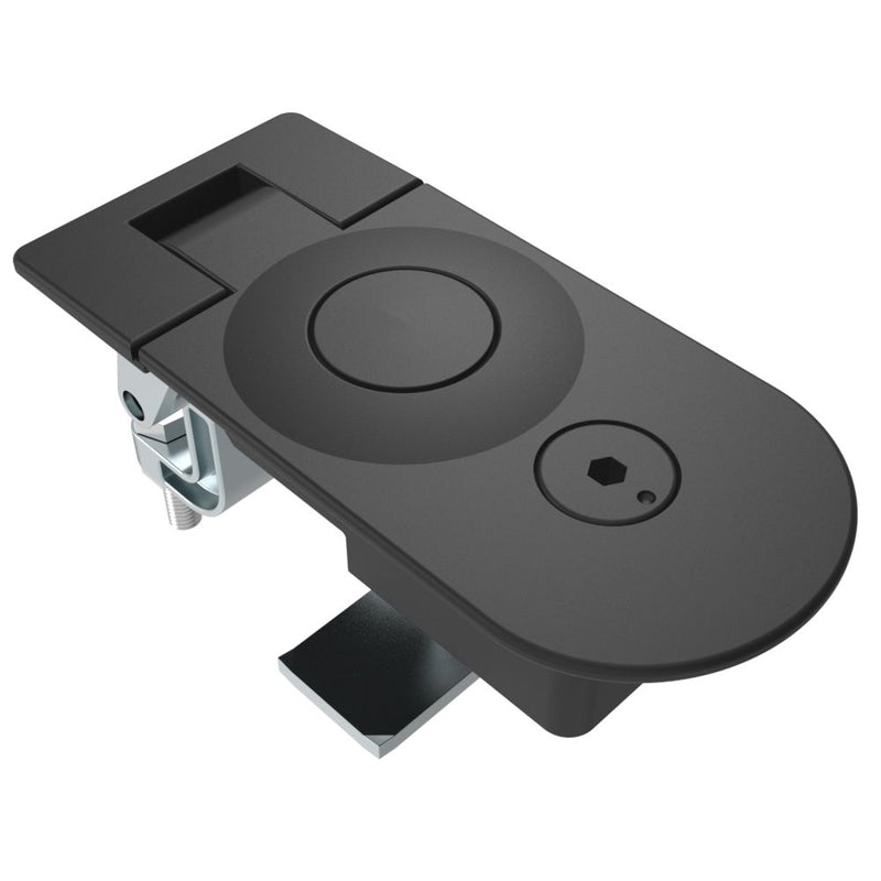 SOUTHCO Compression Latch, Sealed Lever Latch, Tool Locking, 4 mm Hex Recess, 31-41mm Panel, 29-45mm Grip, Zinc Alloy, Powder Coat, Black [C5-44-35]