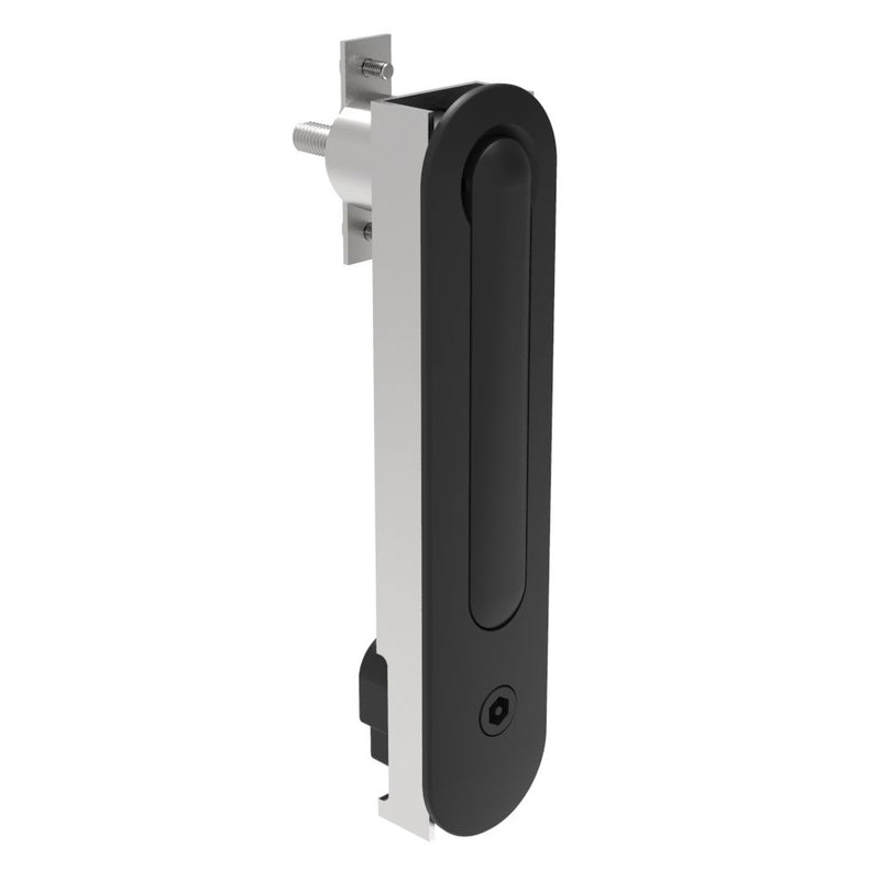 SOUTHCO Multipoint Compression Latch, Steel Mounting Hardware, Locking, Bellcore Electronics Key, Clockwise Swing, Zinc Alloy, Black [CR-19-44-35]