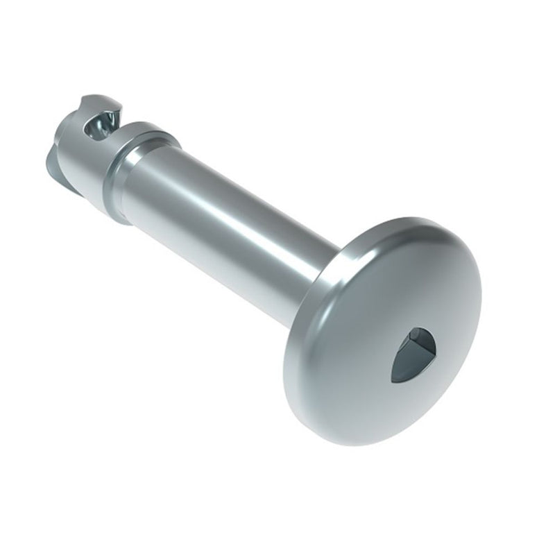 SOUTHCO DZUS® Quarter-Turn Stud, Size 6, Tamper-Resistant Head, Steel, Chrome Plated [D8-316-619-170]