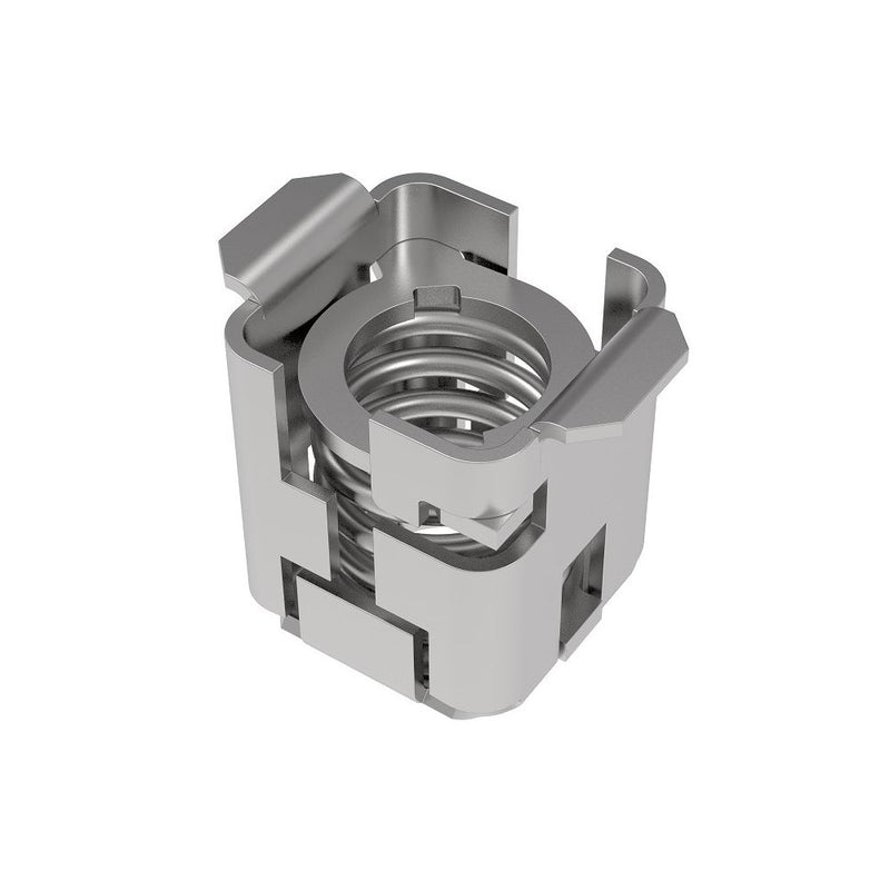 SOUTHCO DZUS® Quarter-Turn Receptacle, Size 6, Snap-In, Steel, Zinc Plate, Bright chromate [D8-336-200-190]