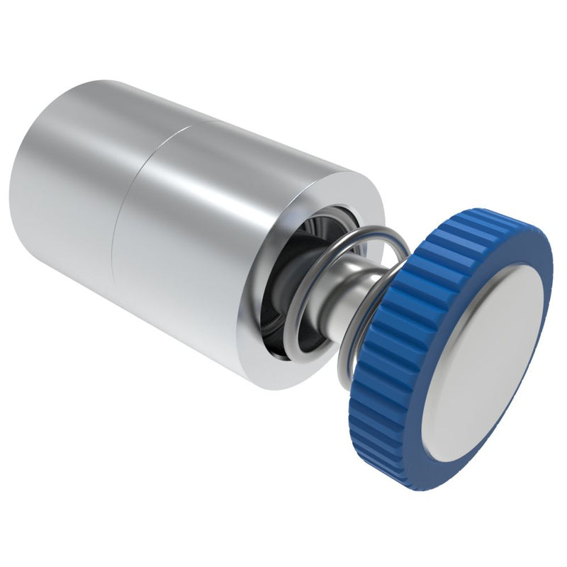 SOUTHCO DZUS® Tech Line, Press-in, 8.3 mm Fastened Stud Projection, 0.9mm Min. Outer Panel, No Recess, Blue Knob, Bulk Packaged [D9-52-1301-K008]