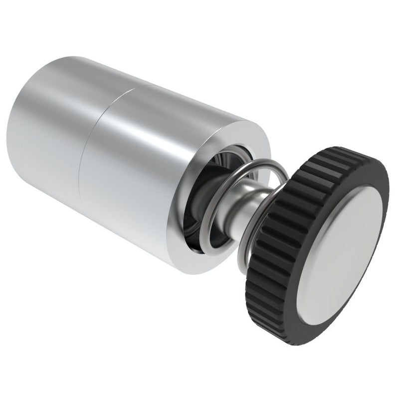 SOUTHCO DZUS® Tech Line, Flare-in, 8.3 mm Fastened Stud Projection, 0.9mm Min. Outer Panel, No Recess, Black Knob, Bulk Packaged [D9-52-3301-K000]