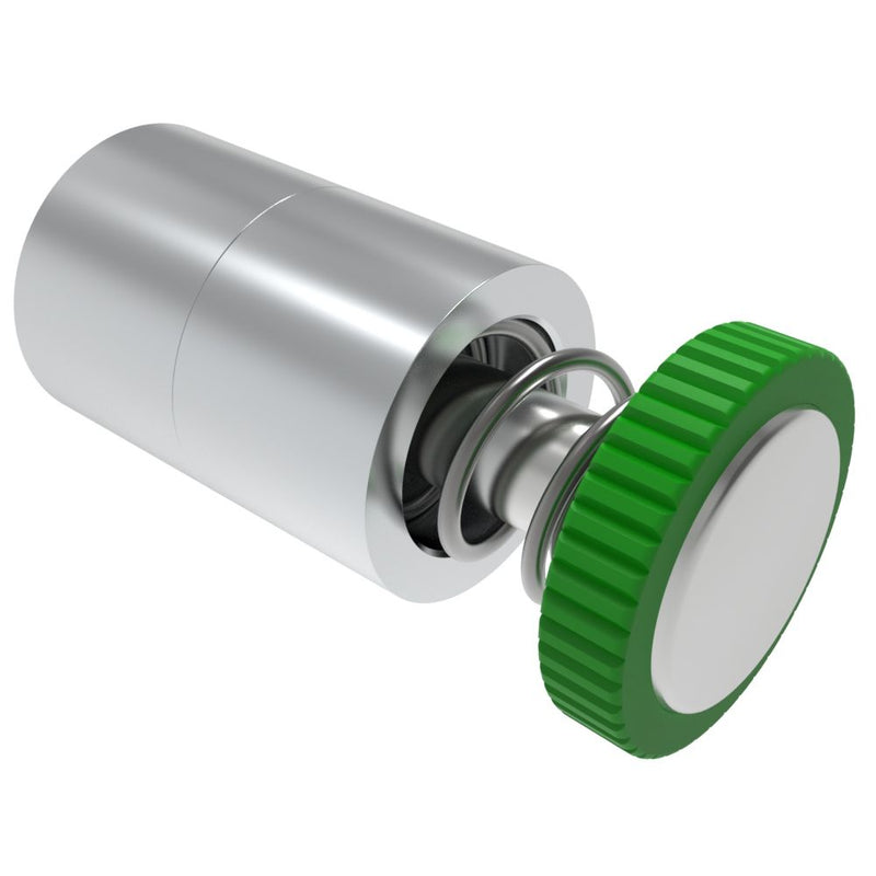 SOUTHCO DZUS® Tech Line, Flare-in, 9.3 mm Fastened Stud Projection, 0.9mm Min. Outer Panel, No Recess, Green Knob, Bulk Packaged [D9-52-3302-K014]