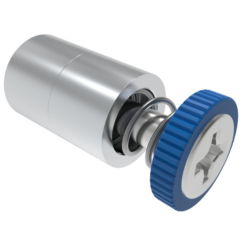 SOUTHCO DZUS® Tech Line, Flare-in, 8.3 mm Fastened Stud Projection, 0.9mm Min. Outer Panel, #2 Phillips Recess, Blue Knob, Bulk Packaged [D9-52-3311-K008]