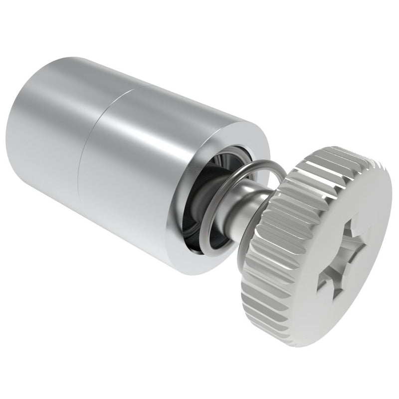 SOUTHCO DZUS® Tech Line, Flare-in, 10.3 mm Fastened Stud Projection, 0.9mm Min. Outer Panel, #2 Phillips Recess, Bright Knob, Bulk Packaged [D9-52-3313-K]