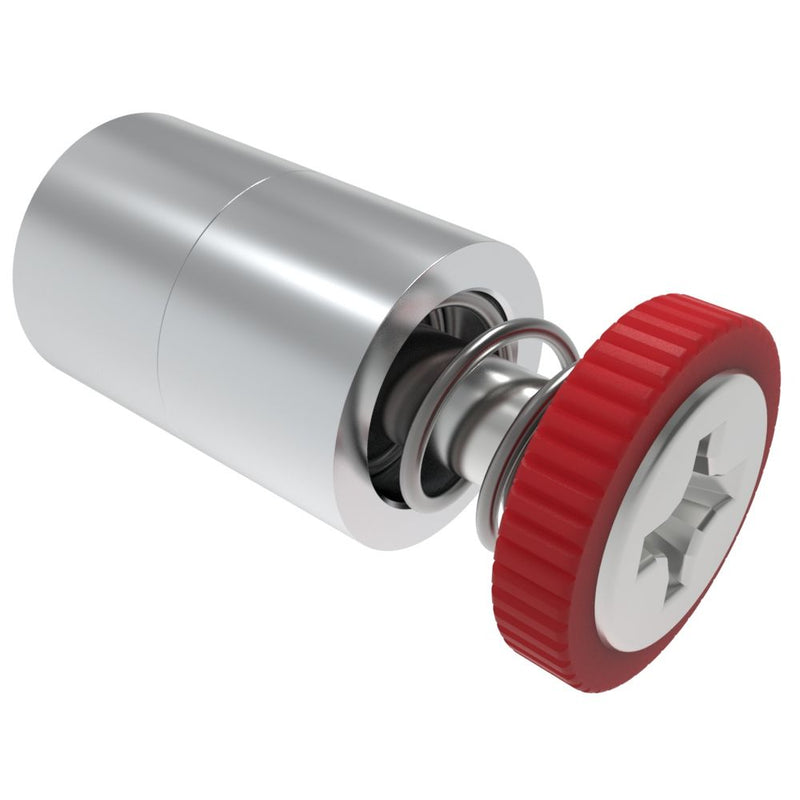 SOUTHCO DZUS® Tech Line, Flare-in, 10.3 mm Fastened Stud Projection, 0.9mm Min. Outer Panel, #2 Phillips Recess, Red Knob, Bulk Packaged [D9-52-3313-K013]