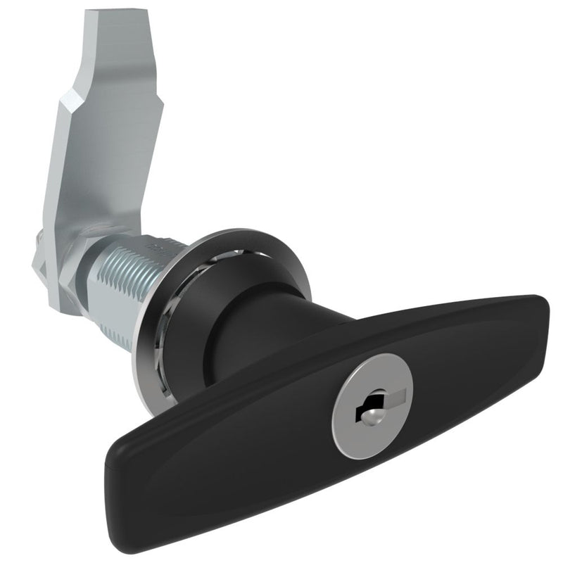 SOUTHCO VISE ACTION® Compression Latch, Large Size, T-Handle, Zinc Alloy, Powder Coat, Black, Offset Cam [E3-114-85]