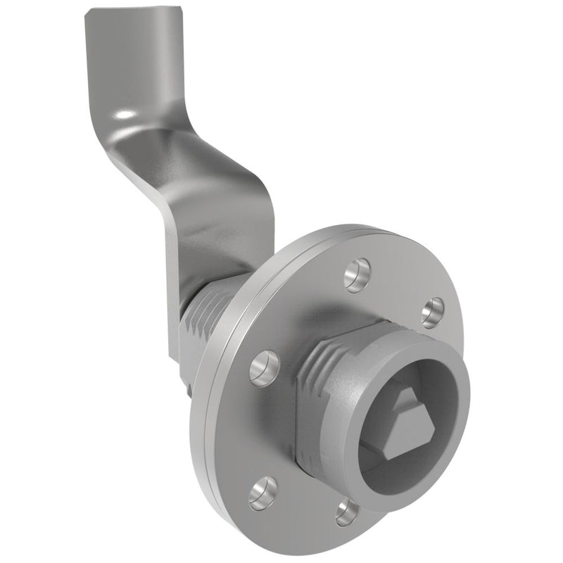 SOUTHCO VISE ACTION® Compression Latch, Large Size, 8 mm Triangle, Zinc Alloy, Powder Coated, Silver, 53 mm (2.09 in) Grip [E3-1420-177]