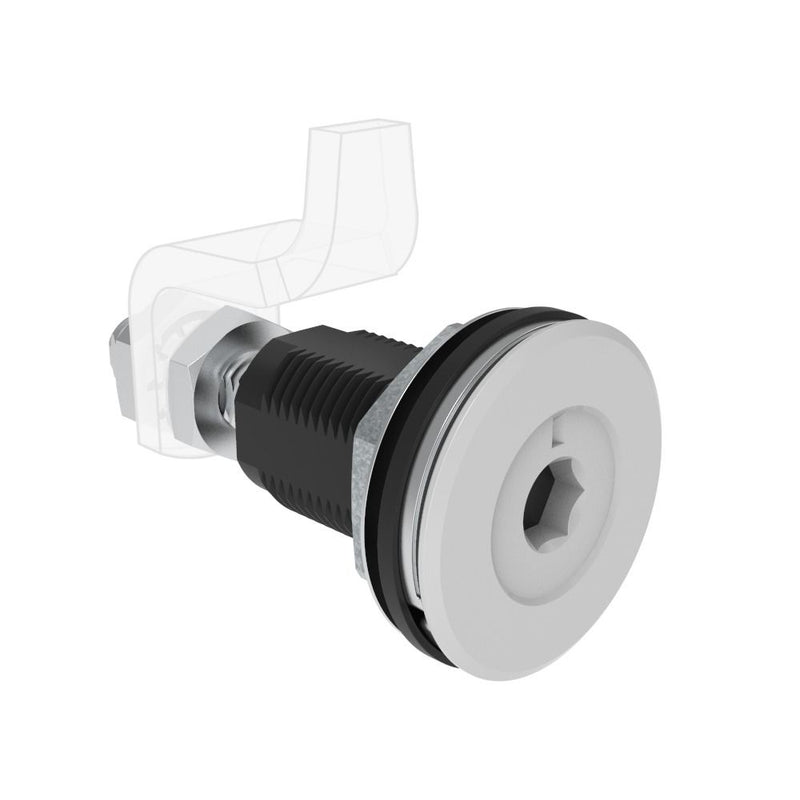 SOUTHCO Vise Action® Compression Latch, Large Size, 8 mm Hex Recess, Zinc Alloy, Powder Coat, Silver [E3-A16-07]