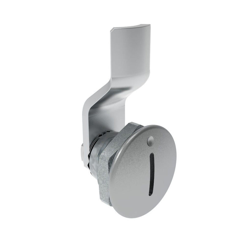 SOUTHCO Quarter-Turn Cam Latch, Slotted Recess, 2mm (.08 in) Grip, Not Sealed, Zinc Alloy, Chrome Plated, Bright [E5-1-001-020]