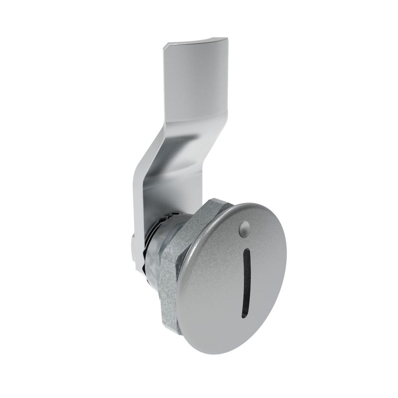 SOUTHCO Quarter-Turn Cam Latch, Slotted Recess, 6mm (.24 in) Grip, Not Sealed, Zinc Alloy, Chrome Plated, Bright [E5-1-001-040]