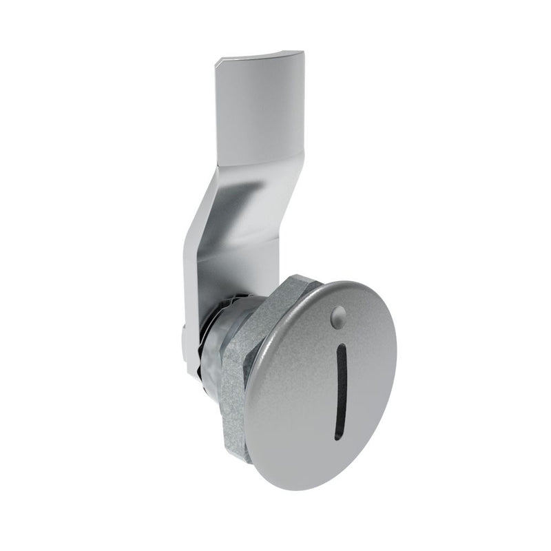 SOUTHCO Quarter-Turn Cam Latch, Slotted Recess, 8mm (.31 in) Grip, Not Sealed, Zinc Alloy, Chrome Plated, Bright [E5-1-001-050]