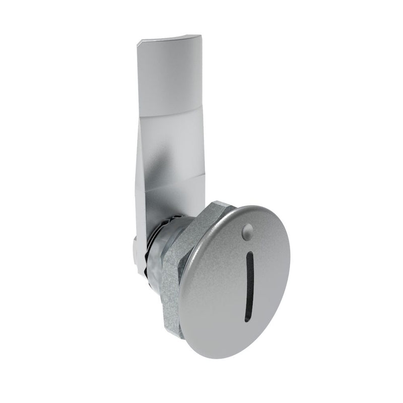 SOUTHCO Quarter-Turn Cam Latch, Slotted Recess, 14mm (.55 in) Grip, Not Sealed, Zinc Alloy, Chrome Plated, Bright [E5-1-001-080]