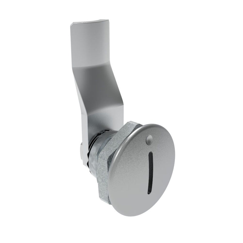 SOUTHCO Quarter-Turn Cam Latch, Slotted Recess, 20mm (.79 in) Grip, Not Sealed, Zinc Alloy, Chrome Plated, Bright [E5-1-001-110]