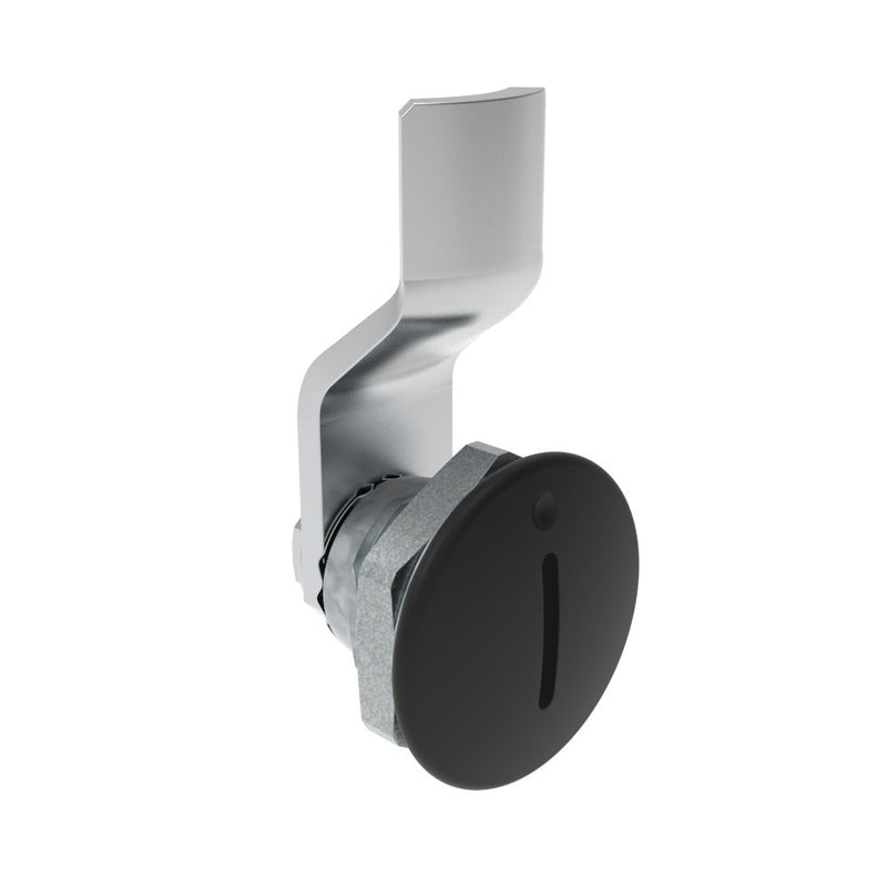 SOUTHCO Quarter-Turn Cam Latch, Slotted Recess, 2mm (.08 in) Grip, Not Sealed, Zinc Alloy, Powder Coat, Black [E5-1-005-020]