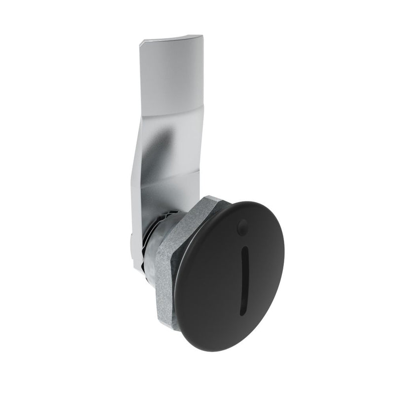 SOUTHCO Quarter-Turn Cam Latch, Slotted Recess, 12mm (.47 in) Grip, Sealed, Zinc Alloy, Powder Coat, Black [E5-1-005-071]