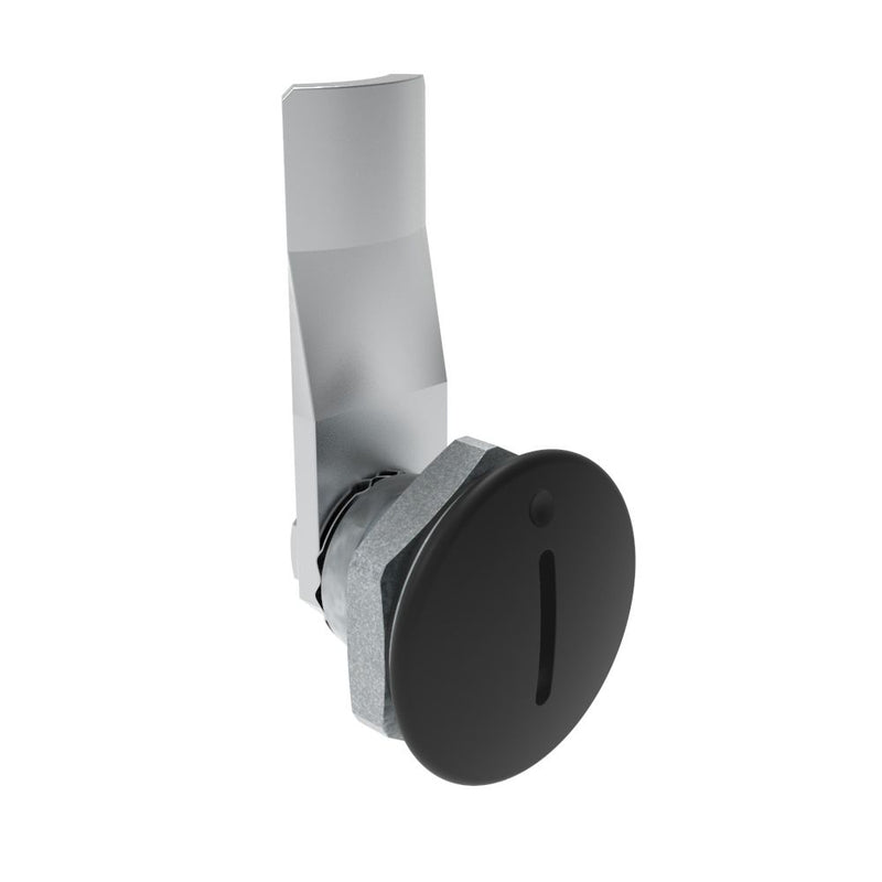 SOUTHCO Quarter-Turn Cam Latch, Slotted Recess, 16mm (.63 in) Grip, Sealed, Zinc Alloy, Powder Coat, Black [E5-1-005-091]