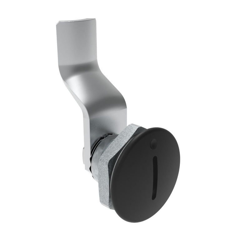 SOUTHCO Quarter-Turn Cam Latch, Slotted Recess, 28mm (1.10 in) Grip, Sealed, Zinc Alloy, Powder Coat, Black [E5-1-005-151]