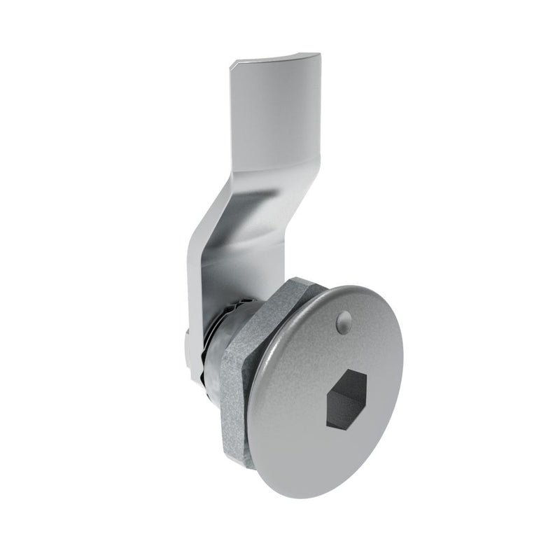 SOUTHCO Quarter-Turn Cam Latch, 8 mm Hex Recess, 6mm (.24 in) Grip, Sealed, Zinc Alloy, Chrome Plated, Bright [E5-1-011-041]