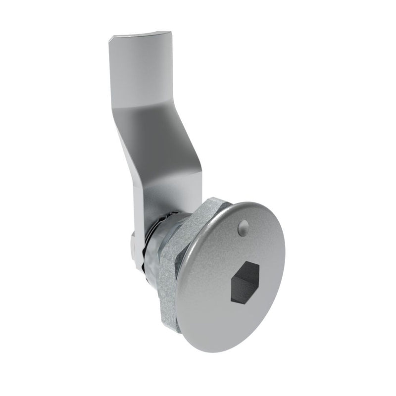 SOUTHCO Quarter-Turn Cam Latch, 8 mm Hex Recess, 22mm (.87 in) Grip, Not Sealed, Zinc Alloy, Chrome Plated, Bright [E5-1-011-120]