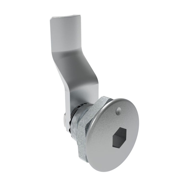 SOUTHCO Quarter-Turn Cam Latch, 8 mm Hex Recess, 24mm (.94 in) Grip, Not Sealed, Zinc Alloy, Chrome Plated, Bright [E5-1-011-130]