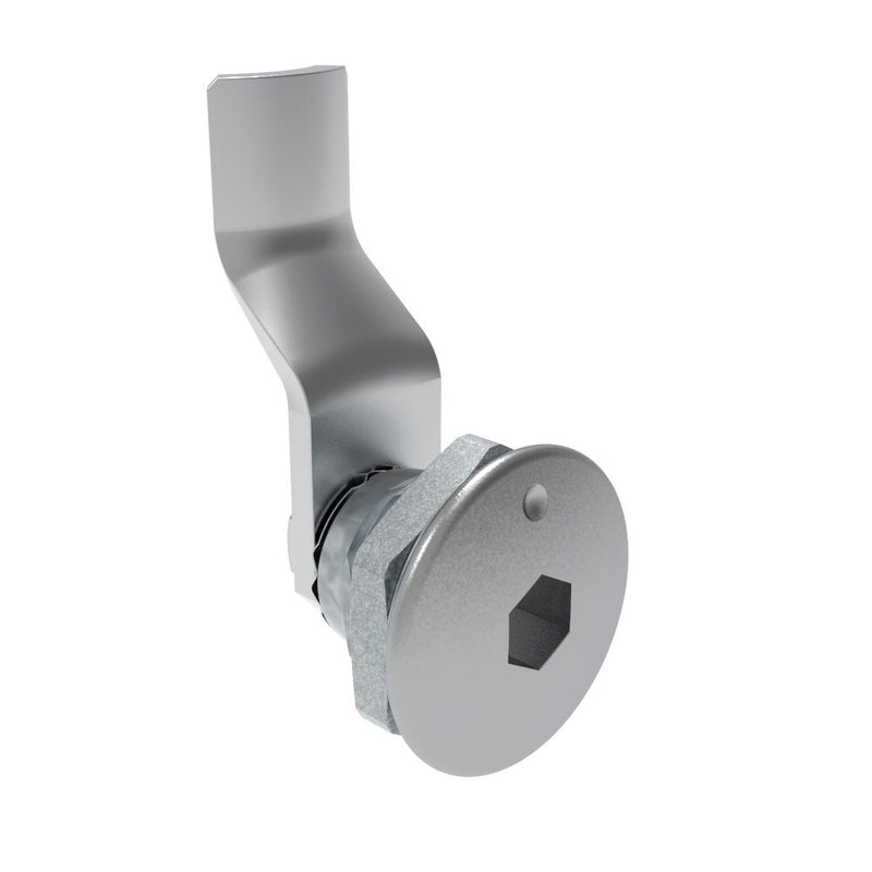 SOUTHCO Quarter-Turn Cam Latch, 8 mm Hex Recess, 26mm (1.02 in) Grip, Not Sealed, Zinc Alloy, Chrome Plated, Bright [E5-1-011-140]