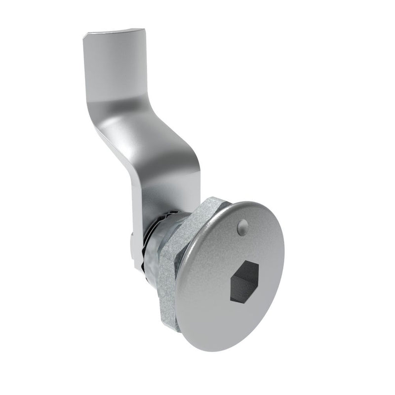 SOUTHCO Quarter-Turn Cam Latch, 8 mm Hex Recess, 30mm (1.18 in) Grip, Not Sealed, Zinc Alloy, Chrome Plated, Bright [E5-1-011-160]
