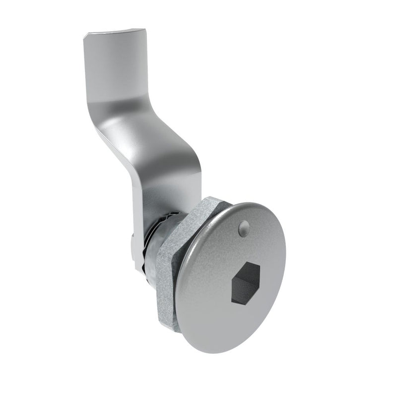 SOUTHCO Quarter-Turn Cam Latch, 8 mm Hex Recess, 30mm (1.18 in) Grip, Sealed, Zinc Alloy, Chrome Plated, Bright [E5-1-011-161]