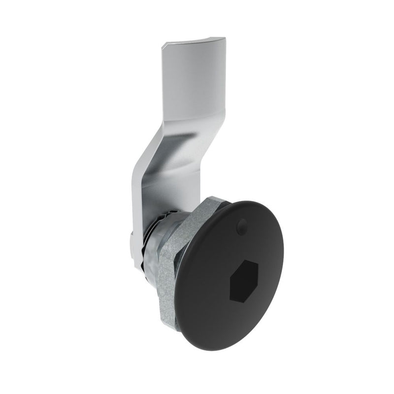 SOUTHCO Quarter-Turn Cam Latch, 8 mm Hex Recess, 6mm (.24 in) Grip, Not Sealed, Zinc Alloy, Powder Coat, Black [E5-1-015-040]