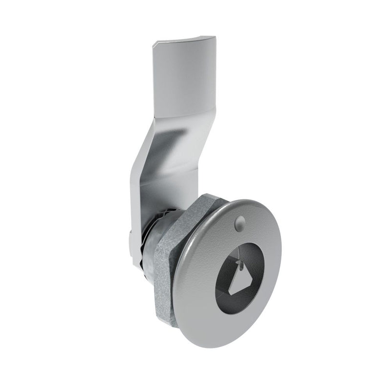 SOUTHCO Quarter-Turn Cam Latch, 7 mm Triangle Recess, 8mm (.31 in) Grip, Sealed, Zinc Alloy, Chrome Plated, Bright [E5-1-021-051]