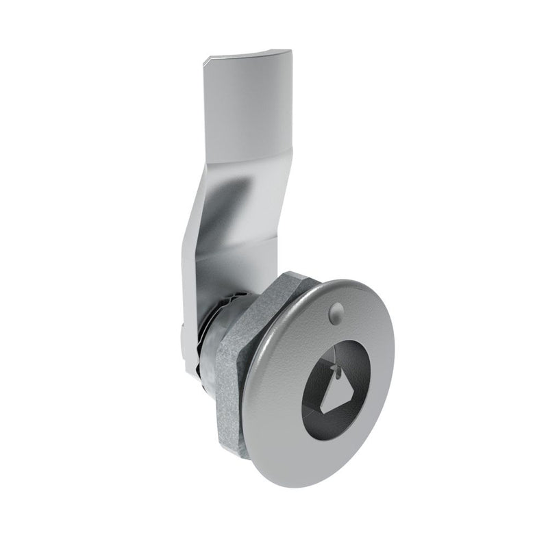 SOUTHCO Quarter-Turn Cam Latch, 7 mm Triangle Recess, 10mm (.39 in) Grip, Sealed, Zinc Alloy, Chrome Plated, Bright [E5-1-021-061]