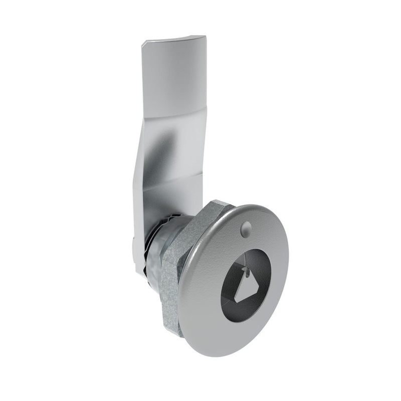 SOUTHCO Quarter-Turn Cam Latch, 7 mm Triangle Recess, 12mm (.47 in) Grip, Not Sealed, Zinc Alloy, Chrome Plated, Bright [E5-1-021-070]
