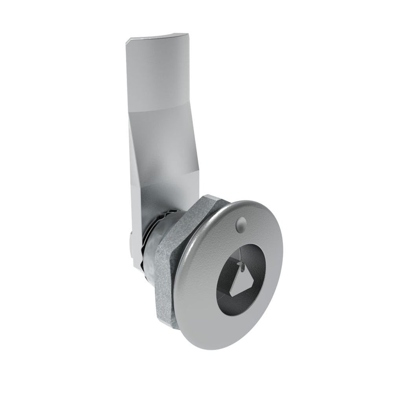 SOUTHCO Quarter-Turn Cam Latch, 7 mm Triangle Recess, 16mm (.63 in) Grip, Sealed, Zinc Alloy, Chrome Plated, Bright [E5-1-021-091]