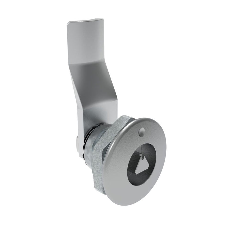 SOUTHCO Quarter-Turn Cam Latch, 7 mm Triangle Recess, 20mm (.79 in) Grip, Not Sealed, Zinc Alloy, Chrome Plated, Bright [E5-1-021-110]