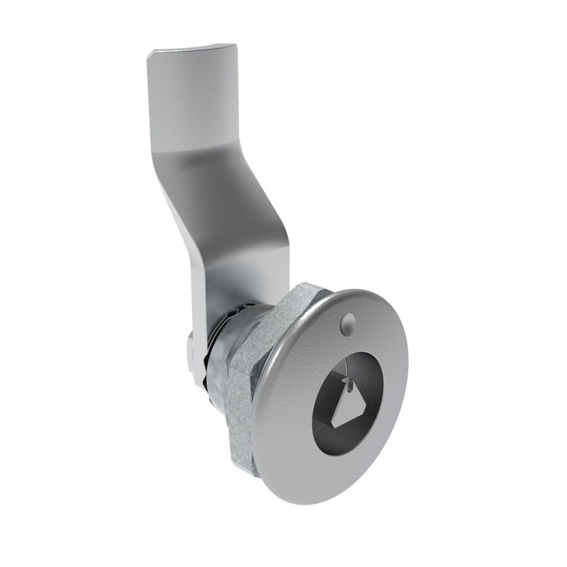 SOUTHCO Quarter-Turn Cam Latch, 7 mm Triangle Recess, 24mm (.94 in) Grip, Not Sealed, Zinc Alloy, Chrome Plated, Bright [E5-1-021-130]