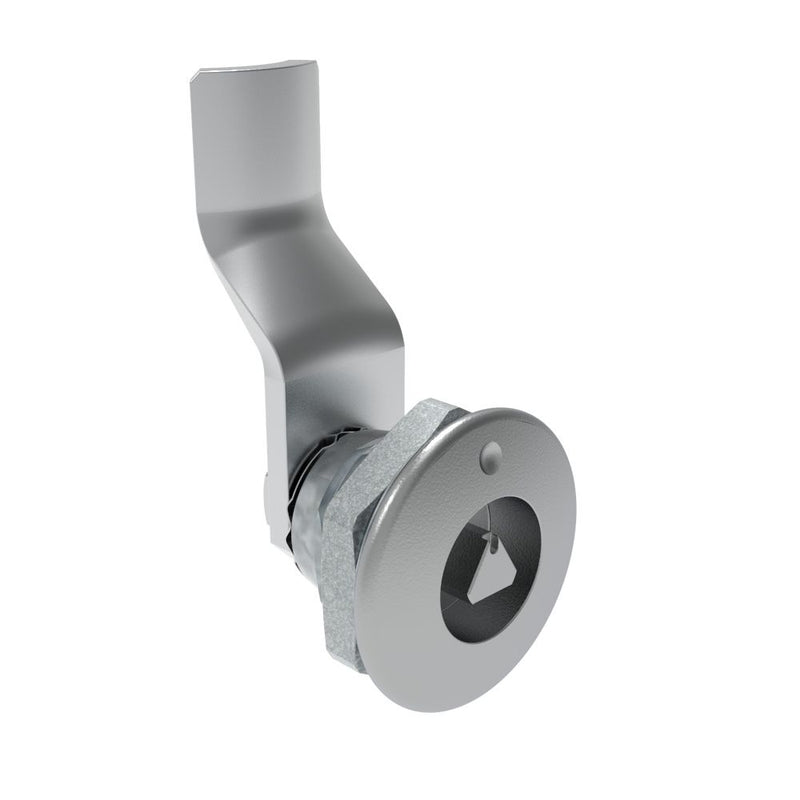 SOUTHCO Quarter-Turn Cam Latch, 7 mm Triangle Recess, 26mm (1.02 in) Grip, Not Sealed, Zinc Alloy, Chrome Plated, Bright [E5-1-021-140]