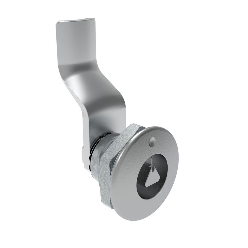 SOUTHCO Quarter-Turn Cam Latch, 7 mm Triangle Recess, 28mm (1.10 in) Grip, Not Sealed, Zinc Alloy, Chrome Plated, Bright [E5-1-021-150]