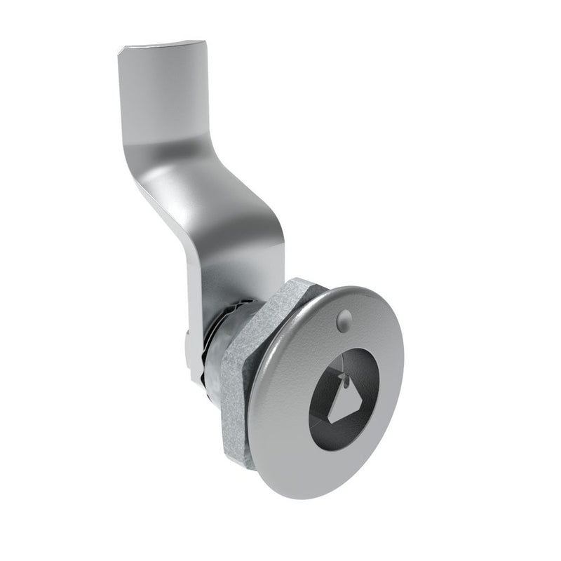 SOUTHCO Quarter-Turn Cam Latch, 7 mm Triangle Recess, 30mm (1.18 in) Grip, Sealed, Zinc Alloy, Chrome Plated, Bright [E5-1-021-161]