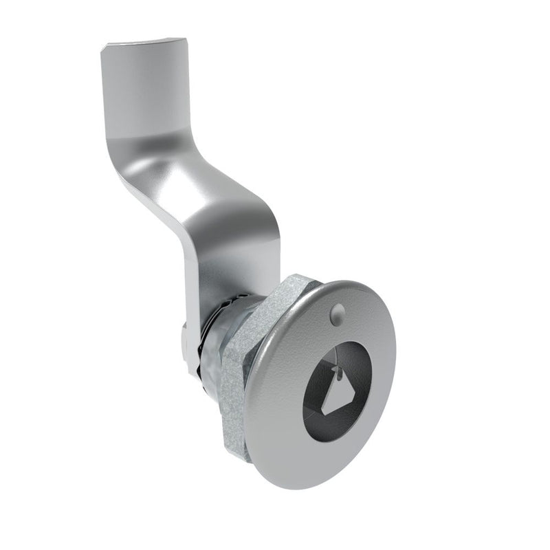 SOUTHCO Quarter-Turn Cam Latch, 7 mm Triangle Recess, 34mm (1.34 in) Grip, Not Sealed, Zinc Alloy, Chrome Plated, Bright [E5-1-021-180]
