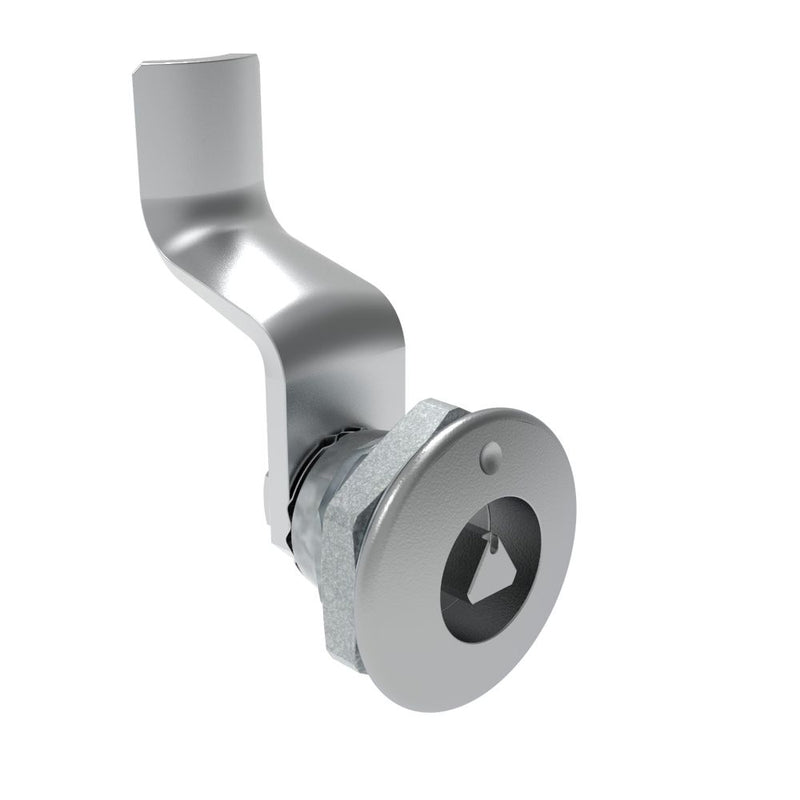 SOUTHCO Quarter-Turn Cam Latch, 7 mm Triangle Recess, 36mm (1.42 in) Grip, Not Sealed, Zinc Alloy, Chrome Plated, Bright [E5-1-021-190]