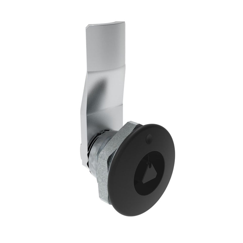 SOUTHCO Quarter-Turn Cam Latch, 7 mm Triangle Recess, 12mm (.47 in) Grip, Not Sealed, Zinc Alloy, Powder Coat, Black [E5-1-025-070]