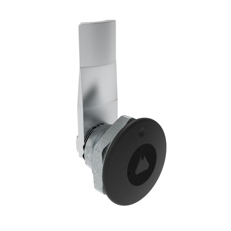 SOUTHCO Quarter-Turn Cam Latch, 7 mm Triangle Recess, 14mm (.55 in) Grip, Not Sealed, Zinc Alloy, Powder Coat, Black [E5-1-025-080]