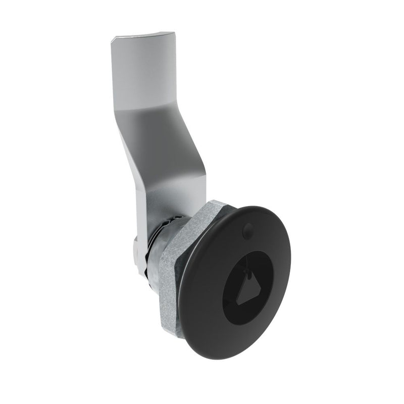 SOUTHCO Quarter-Turn Cam Latch, 7 mm Triangle Recess, 22mm (.87 in) Grip, Sealed, Zinc Alloy, Powder Coat, Black [E5-1-025-121]