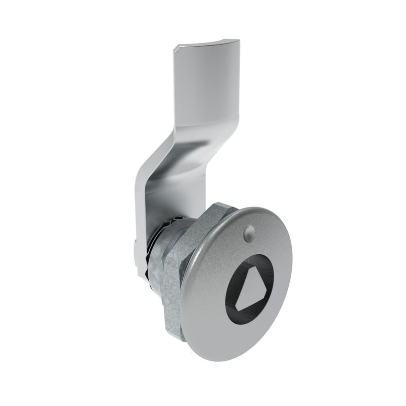 SOUTHCO Quarter-Turn Cam Latch, 8 mm Triangle Recess, 4mm (.16 in) Grip, Not Sealed, Zinc Alloy, Chrome Plated, Bright [E5-1-031-030]