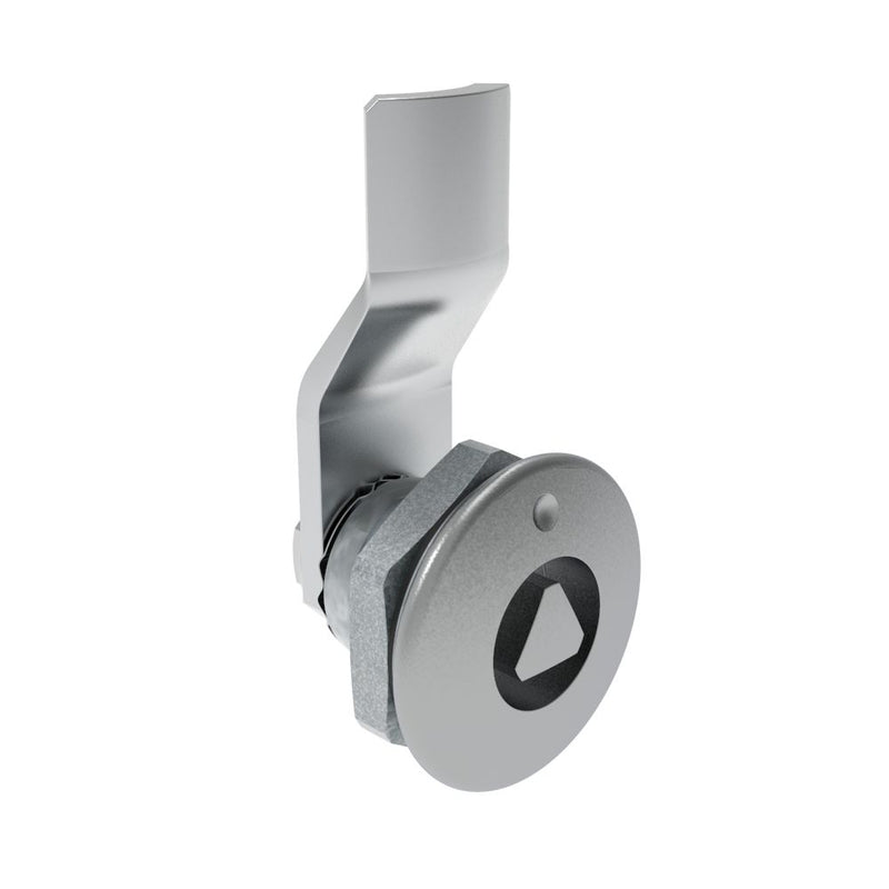 SOUTHCO Quarter-Turn Cam Latch, 8 mm Triangle Recess, 6mm (.24 in) Grip, Sealed, Zinc Alloy, Chrome Plated, Bright [E5-1-031-041]