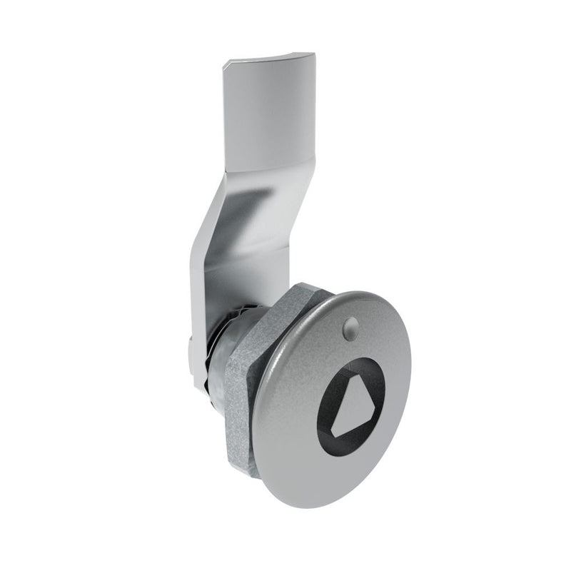 SOUTHCO Quarter-Turn Cam Latch, 8 mm Triangle Recess, 8mm (.31 in) Grip, Sealed, Zinc Alloy, Chrome Plated, Bright [E5-1-031-051]