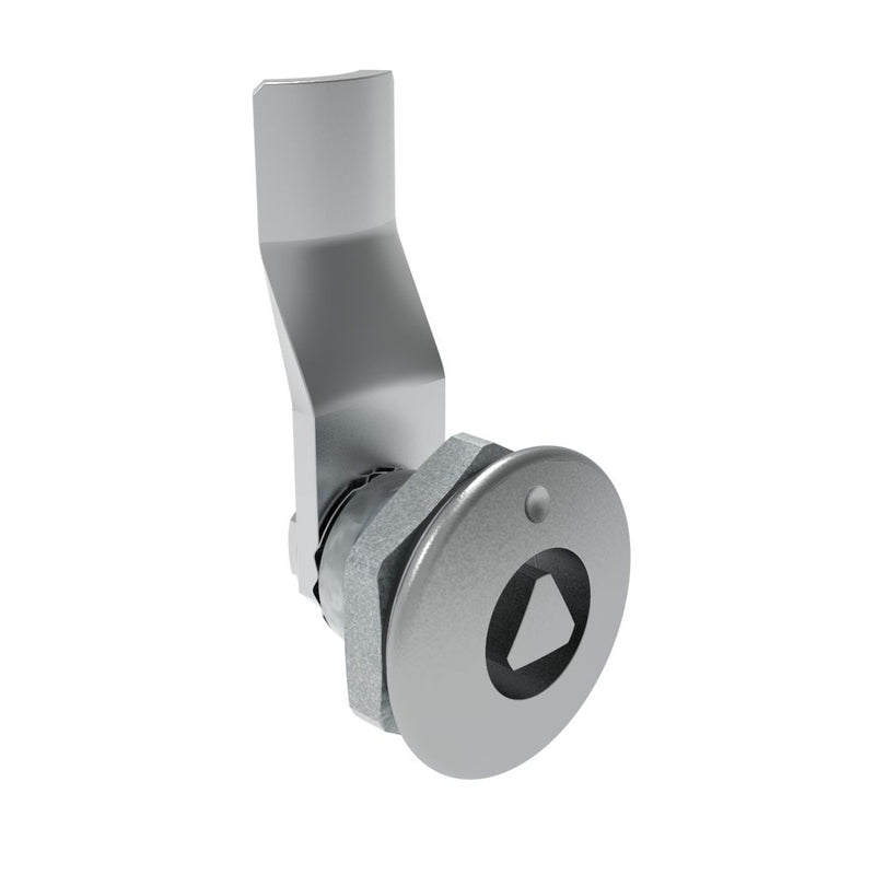 SOUTHCO Quarter-Turn Cam Latch, 8 mm Triangle Recess, 20mm (.79 in) Grip, Sealed, Zinc Alloy, Chrome Plated, Bright [E5-1-031-111]