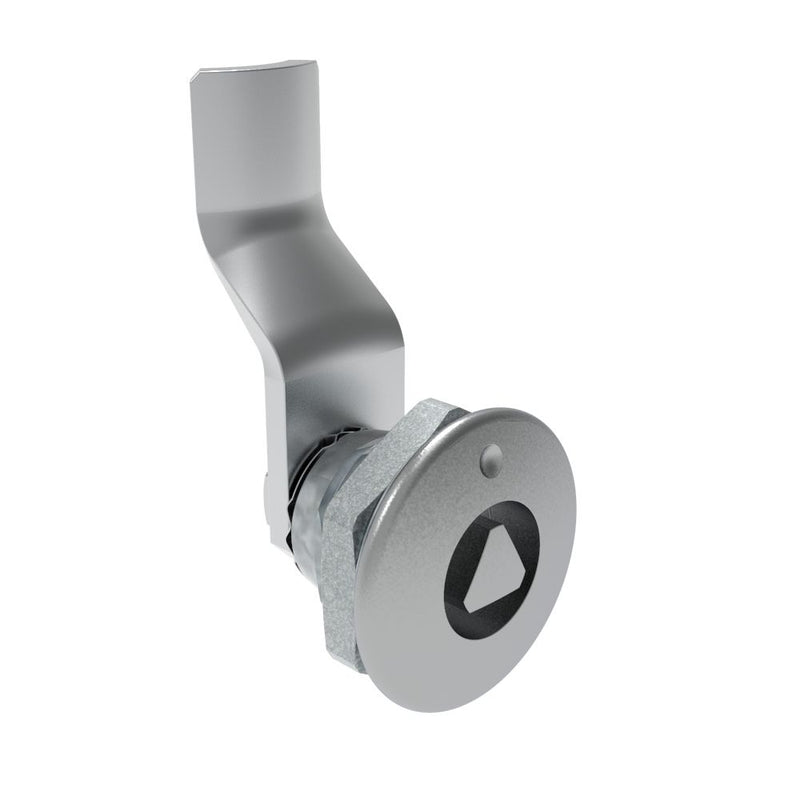 SOUTHCO Quarter-Turn Cam Latch, 8 mm Triangle Recess, 26mm (1.02 in) Grip, Not Sealed, Zinc Alloy, Chrome Plated, Bright [E5-1-031-140]