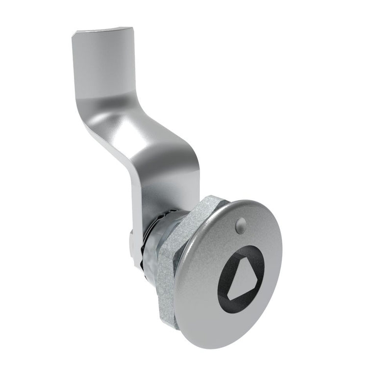 SOUTHCO Quarter-Turn Cam Latch, 8 mm Triangle Recess, 34mm (1.34 in) Grip, Not Sealed, Zinc Alloy, Chrome Plated, Bright [E5-1-031-180]