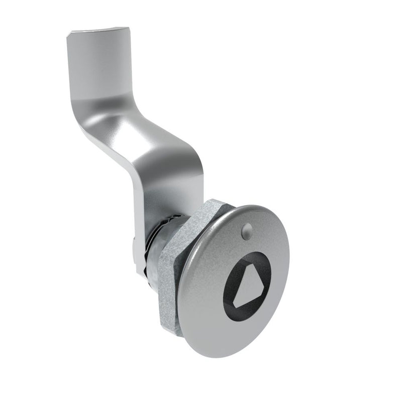 SOUTHCO Quarter-Turn Cam Latch, 8 mm Triangle Recess, 36mm (1.42 in) Grip, Sealed, Zinc Alloy, Chrome Plated, Bright [E5-1-031-191]